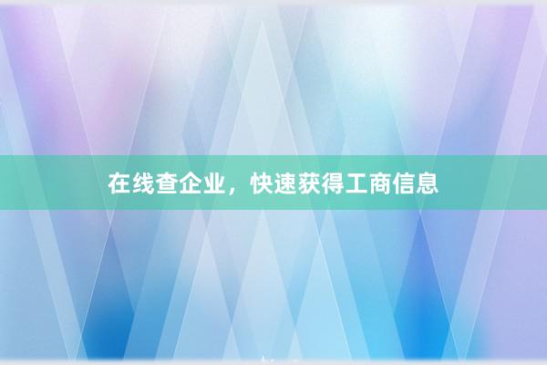 在线查企业，快速获得工商信息